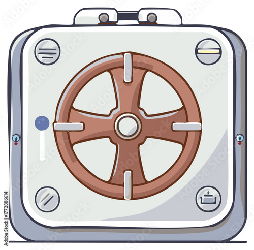 Cartoon Style Safe Box with Round Lock for Security and Protection