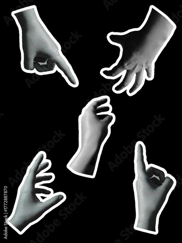 Monochromatic Hand Gestures  Collection