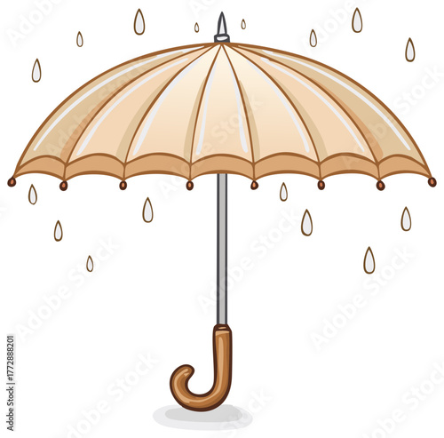 Umbrella protection from rain drops illustration for rainy weather concept.