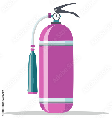 Vibrant pink fire extinguisher safety device vector illustration for fire protection and emergency response