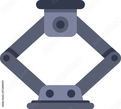 Scissor jack lifting up, isolated on white background, in flat design