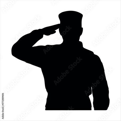 silhouette of a veteran army 