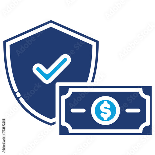 Secure Payment Flat Blue Icon
