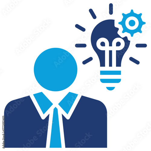 Entrepreneur Flat Blue Icon
