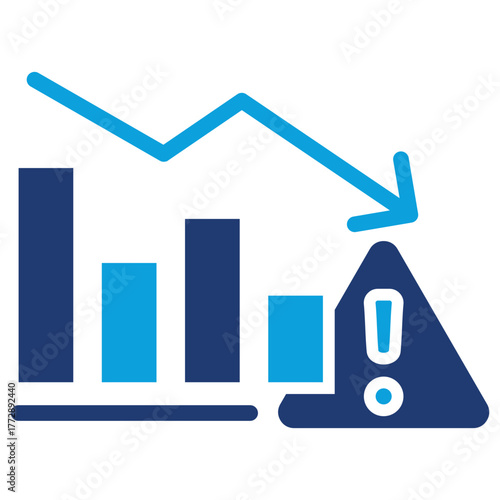 Economic Crisis Flat Blue Icon