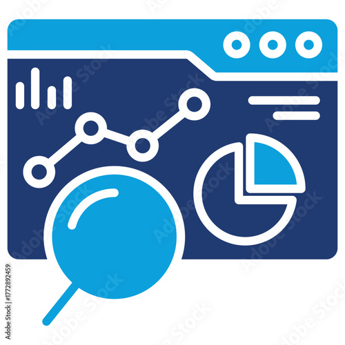 Data Analysis Flat Blue Icon