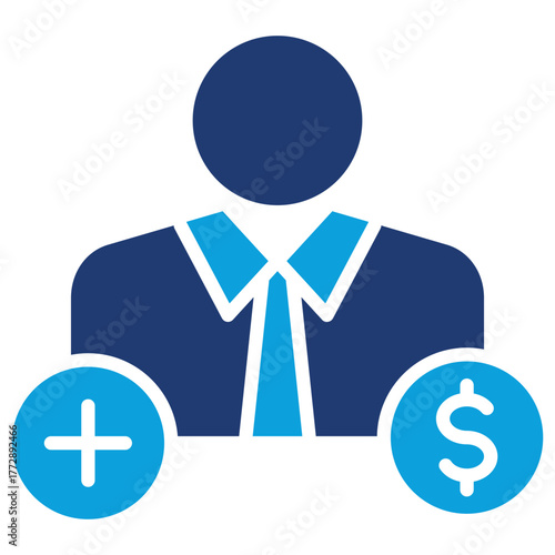 Investor Flat Blue Icon