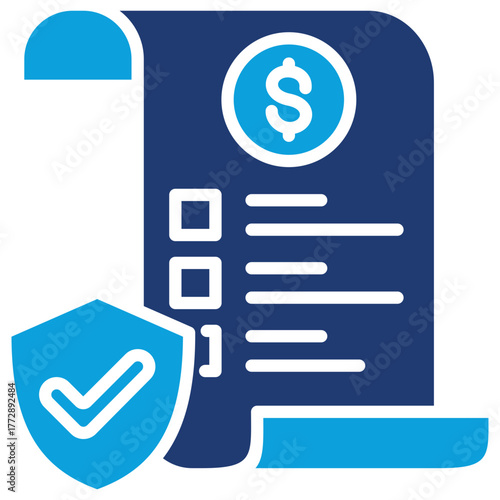 Insurance Policy Flat Blue Icon