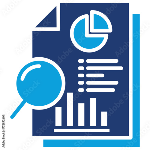 Business Report Flat Blue Icon