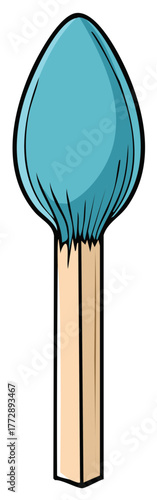 Stylized matchstick illustration with distinctive blue head for graphic resources