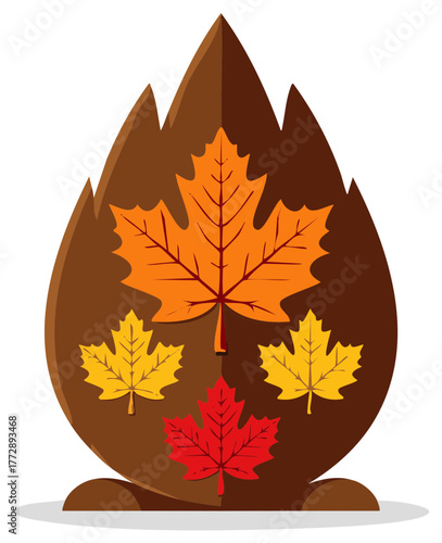 Autumn Maple Leaf Abstract Design with Warm Colors