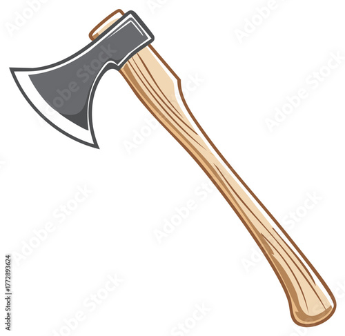 Hand Axe Wood Chopping Tool with Steel Head and Handle for Cutting and Woodworking Projects