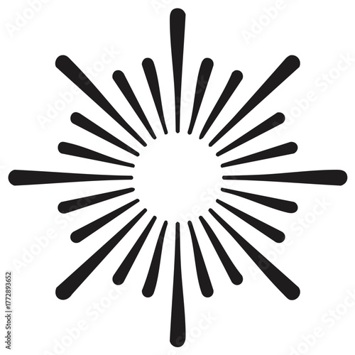 Burst Vector Graphic with Radial Lines Emanating from the Center for Design Elements