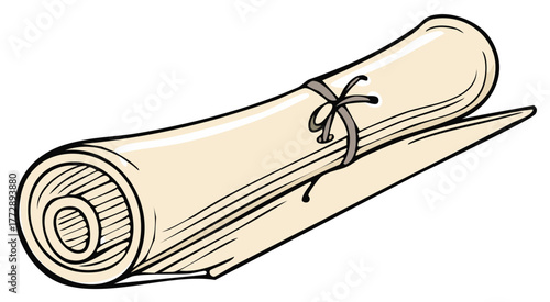 Rolled Parchment Scroll Tied with String