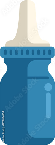 Blue nasal spray bottle dispensing medicine for sinus congestion relief