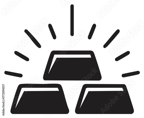 Shining Stack of Gold Bars Icon Financial Wealth Investment Success Symbol