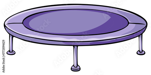 Purple rebounder mini trampoline illustration for fun and fitness
