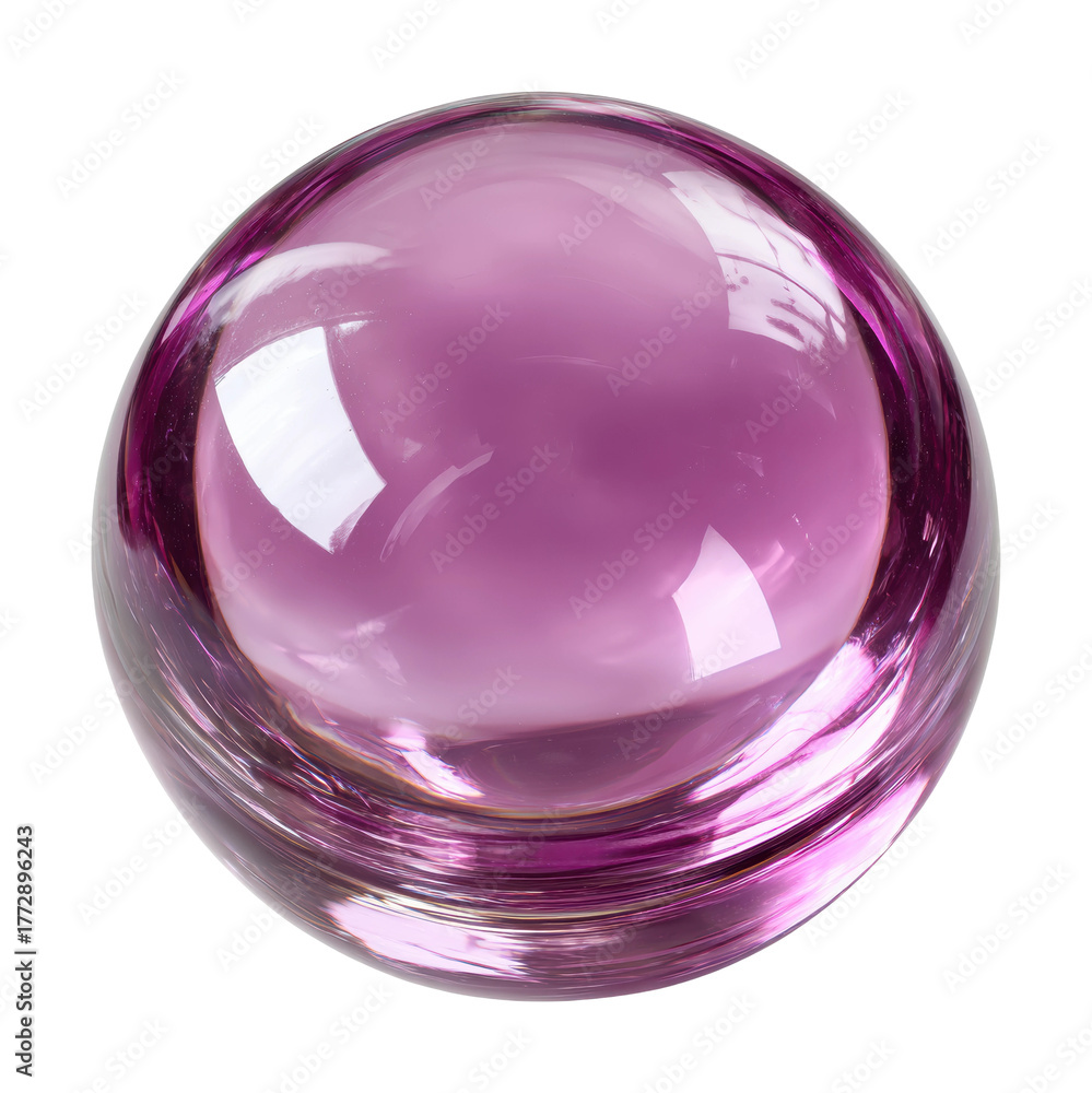 Obraz premium Captivating purple glass sphere still life minimalist isolated on transparent background