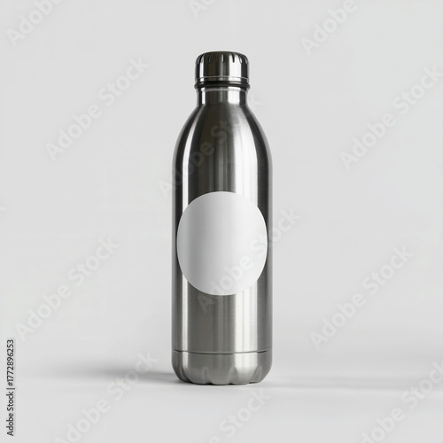 Transparent bottles of water, wine, and champagne with a few empty glasses ready for a drink