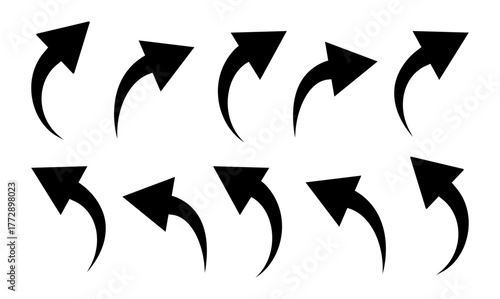 Curved arrow icons. curved arrows set. arrow symbol collection. vector
