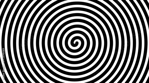 Spiral hypnotic background. Swirl circle line pattern. Psychedelic rotation illusion texture.