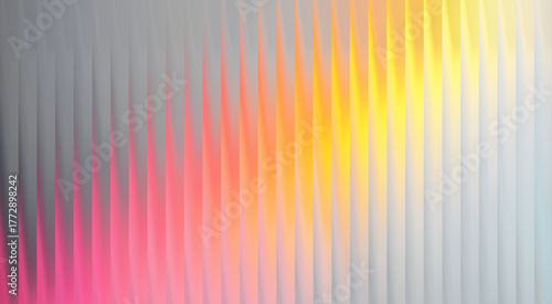 A colorful abstract background, featuring a striped pattern of vertical lines, creates a sense of vibrancy and visual interest