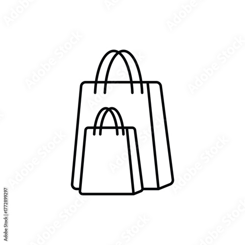 Shopping Bag icon vector stock with white background