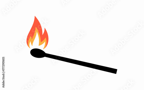 burning match vector illustration