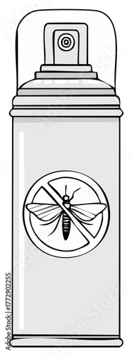 Moth insect repellent aerosol spray can vector illustration for pest control