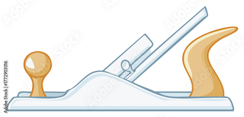 Classic Hand Plane Woodworking Tool Illustration for Carpenter and Craft Projects