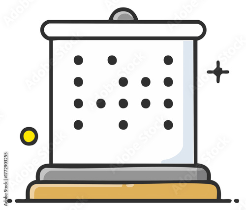 Braille display reader for the blind and visually impaired cartoon icon illustration