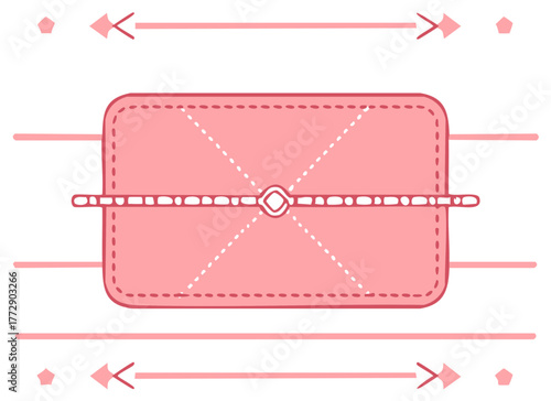 Diagrammatic Presentation of Rectangular Box with Connector and Directional Arrows