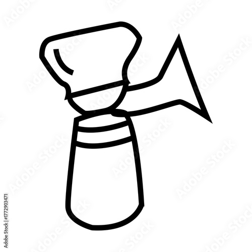 vector illustration of a breast pump for baby outline 