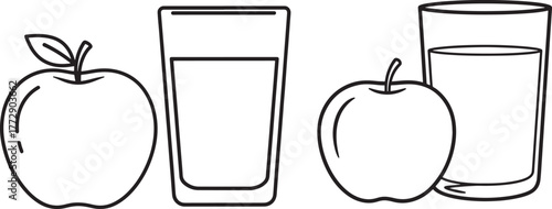 Apple and juice silhouette