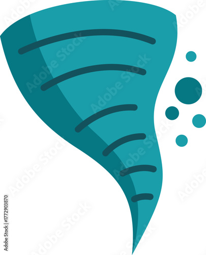 Blue whirlwind spinning and creating air vortex, powerful tornado with funnel shape