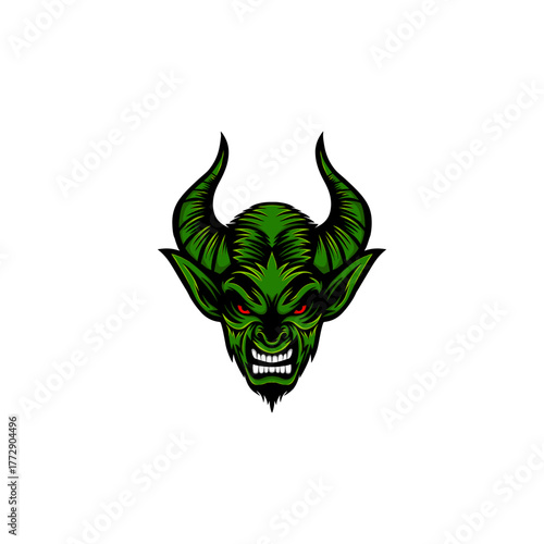 angry green goblin mascot illustration logo