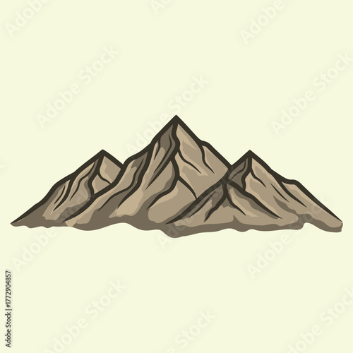 Mountain Range Vector Illustration Rocky Peaks Landscape Adventure View