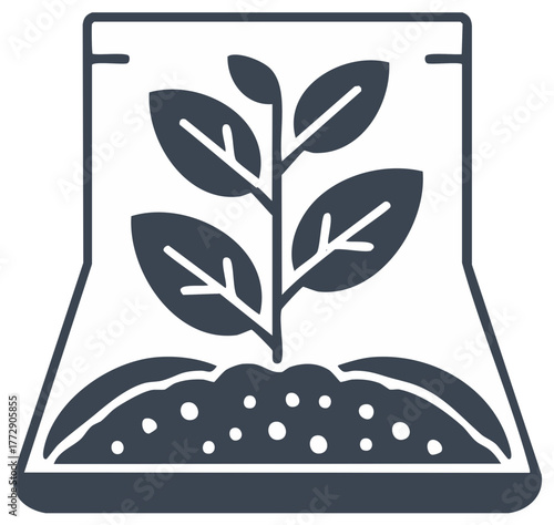 Plant Seedling Growing in Controlled Environment Vector Icon Glyph Style