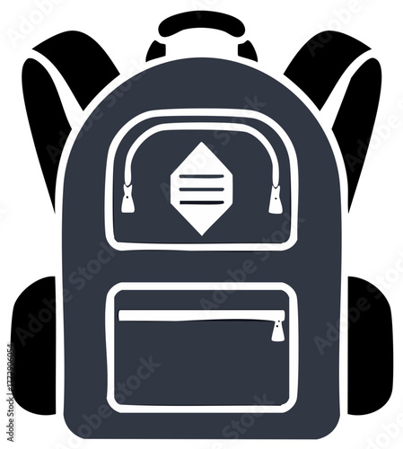 Modern backpack design with zippered compartments and shoulder straps