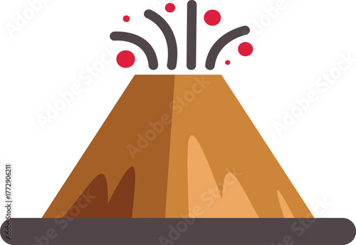 Volcano erupting with magma and smoke, creating a powerful and dynamic natural phenomenon