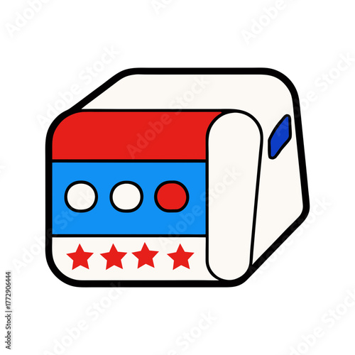 Abstract illustration of a voting ballot with stars and circles