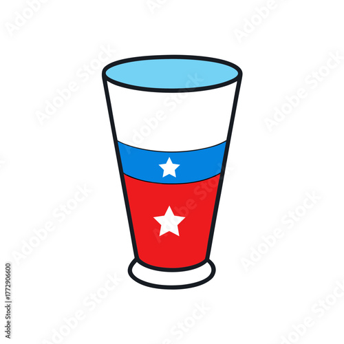 Patriotic drink with stars and stripes colors