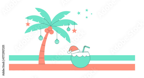 tropical island with palm trees