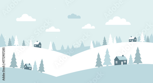winter landscape with mountains