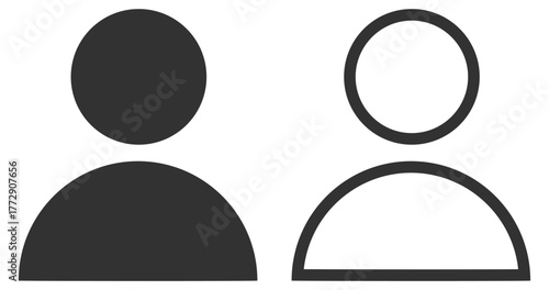 User profile icon. Person and account symbol on transparent background