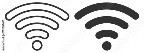 Wi-Fi signal icon. Wireless internet and network connection symbol on transparent background