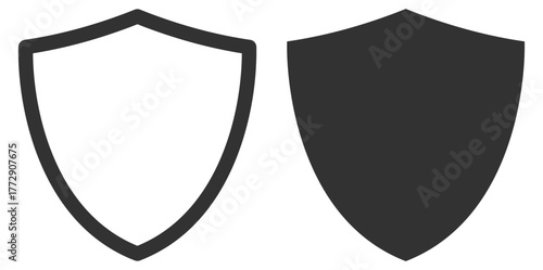 Shield protection icon. Security and defense symbol on transparent background