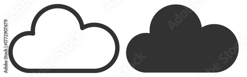 Cloud storage icon. Data computing and online backup symbol on transparent background