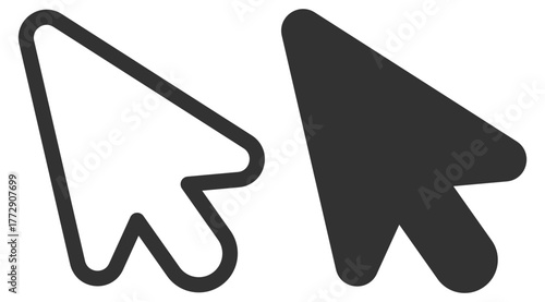 Cursor pointer icon. Mouse arrow and selection tool symbol on transparent background