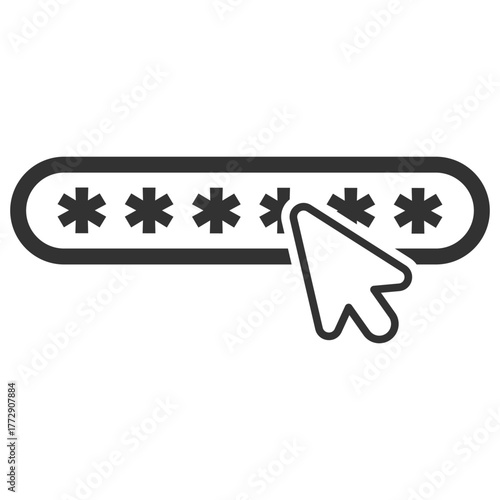 Password entry icon. Login security and access authentication symbol on transparent background